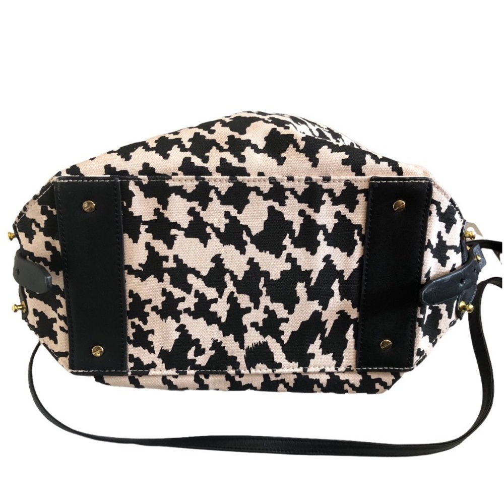 Alexander McQueen Leather Canvas Houndstooth Large Tote Crossbody - Picture 5 of 14